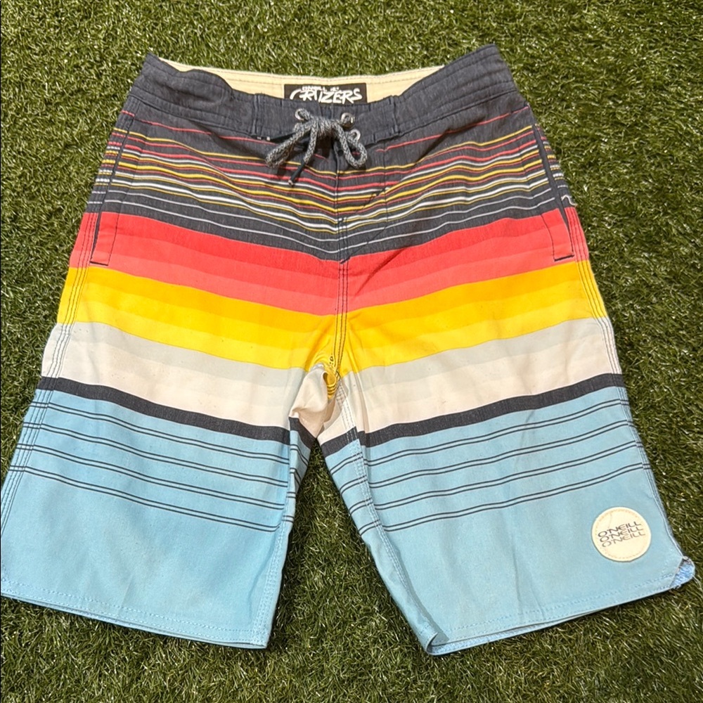 O'Neill Blue and Red Hybrid Shorts with Drawstring Waist